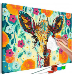 DIY panel met een jong hert cm. 60x40