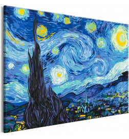 DIY slika z mestecem v stilu Van Gogh cm. 60x40
