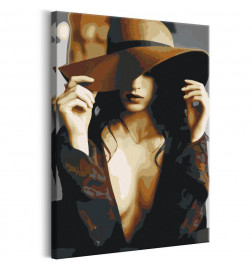 „Pasidaryk pats“ tapyba mergina su kepure ir atvirais marškinėliais cm. 40x60