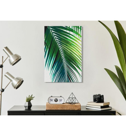 DIY canvas painting - Green Plume