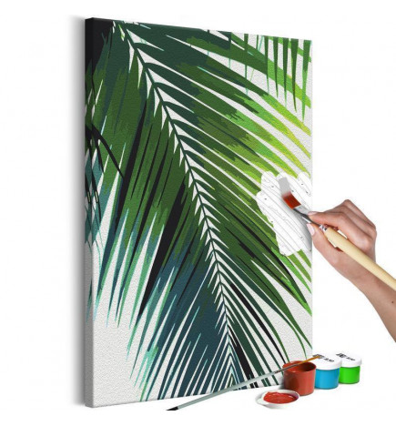 DIY canvas painting - Green Plume