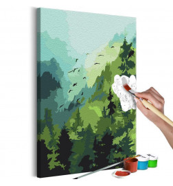 „Pasidaryk pats“ tapyba su žaliais kalnais cm. 40x60 Įrenkite savo namus