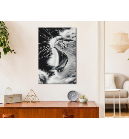 „Pasidaryk pats“ tapyba su žiovaujančiu katinu cm. 40x60 BALDYTI NAMUS