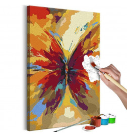 Quadro pintado por você - Multicolored Butterfly