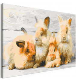 DIY panel met vier konijnen cm. 60x40