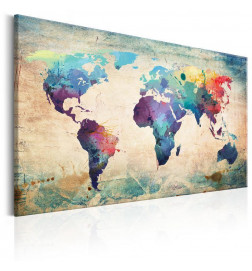 Korkbild - Colorful World Map