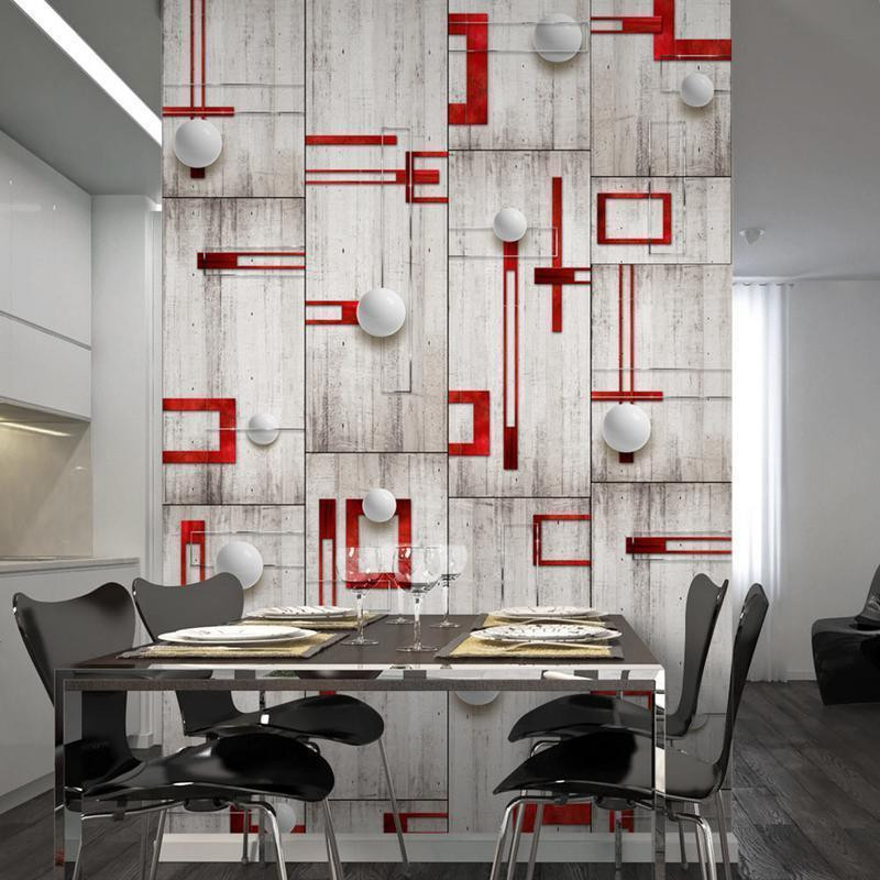 51,00 € Wallpaper - Concrete red frames and white knobs