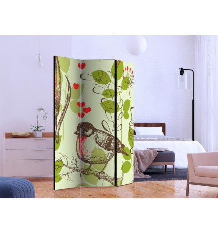 Room Divider - Bird and lilies vintage pattern