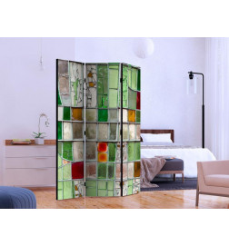 Room Divider - Emerald Stained Glass