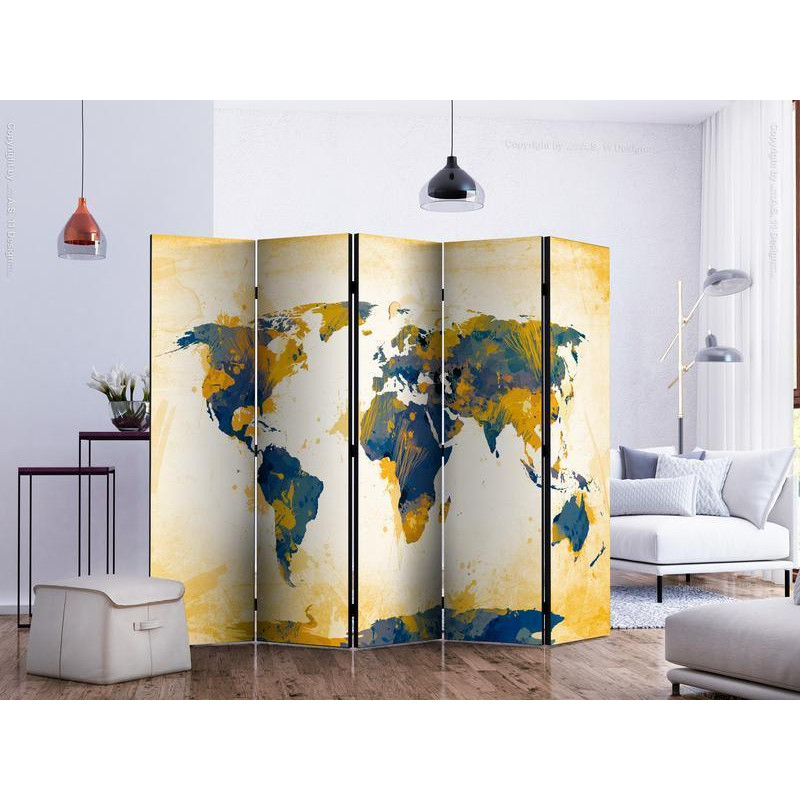 128,00 € Vouwscherm - Map of the World - Sun and sky II