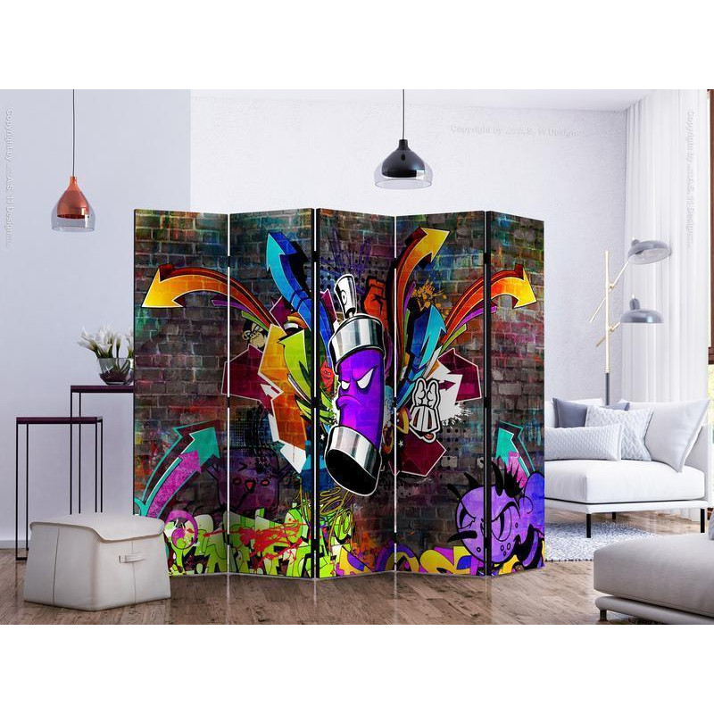 128,00 € Room Divider - Graffiti: Colourful attack II