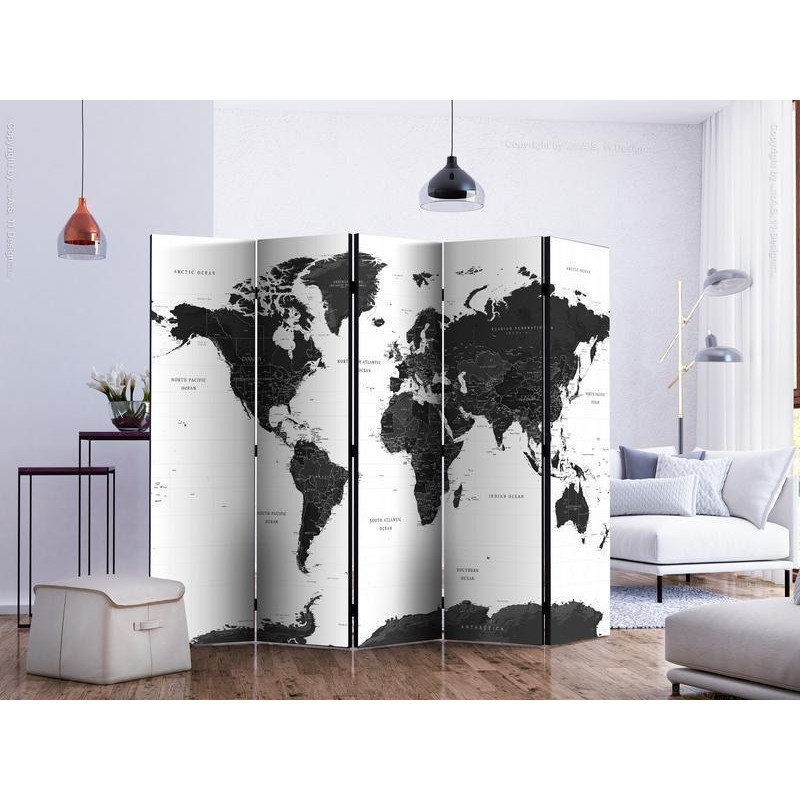 128,00 € Paravent - Black and White Map II