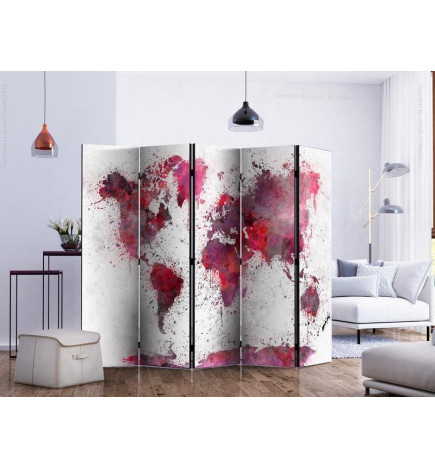 128,00 € Room Divider - World Map: Red Watercolors II