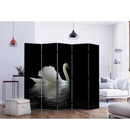 Room Divider - swan (black and white) II