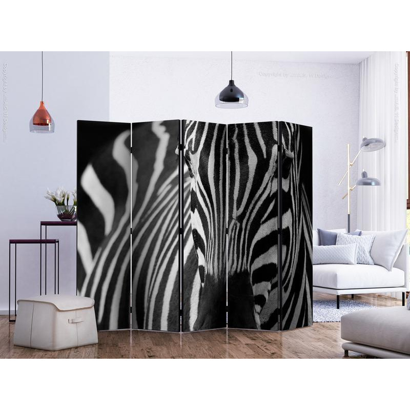 128,00 € Biombo - White with black stripes II
