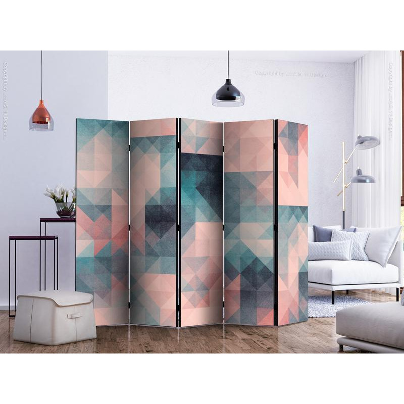 128,00 € Room Divider - Pixels (Green and Pink) II