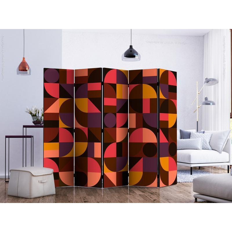 128,00 € Room Divider - Geometric Mosaic (Red) II