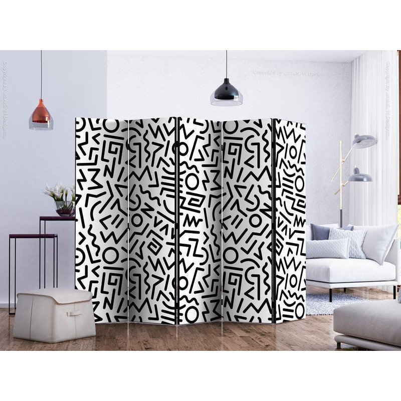 128,00 € Room Divider - Black and White Maze II