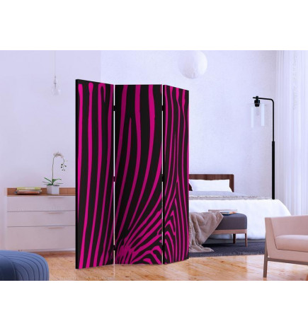 Room Divider - Zebra pattern (violet)