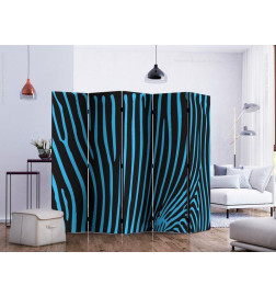 Paravento - Zebra pattern (turquoise) II