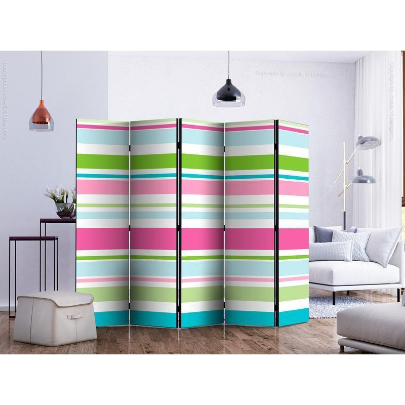 128,00 € Room Divider - Bright stripes II