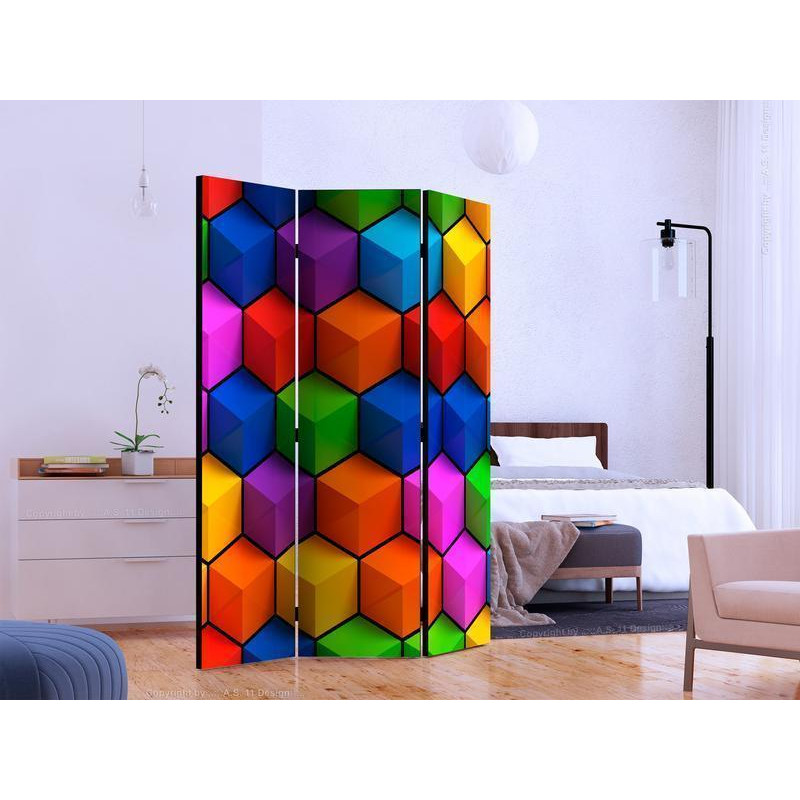 101,00 € Room Divider - Colorful Geometric Boxes