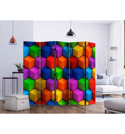 Room Divider - Colorful Geometric Boxes II