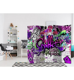Room Divider - Purple Graffiti