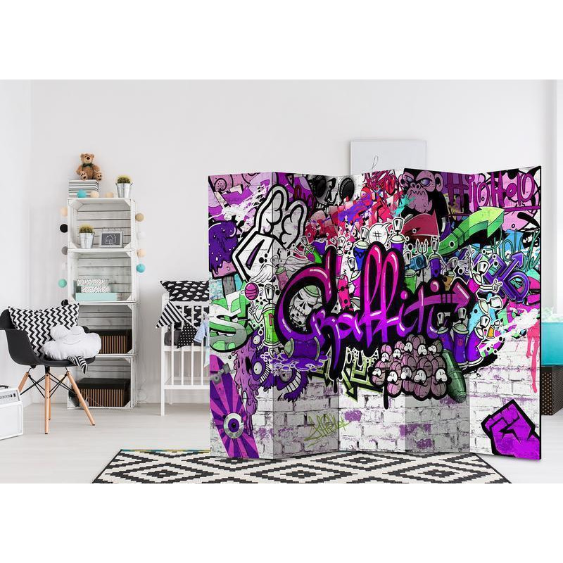 128,00 € Room Divider - Purple Graffiti