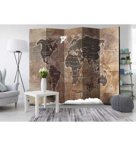 Room Divider - Map on the wood