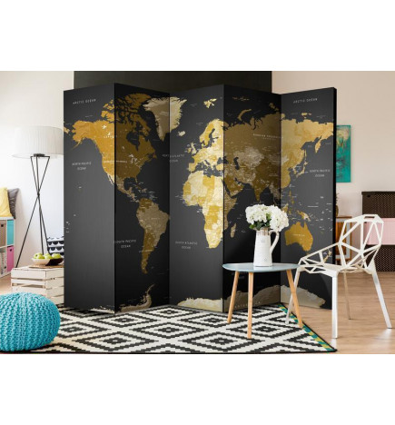 Room Divider - World map on dark background