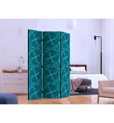 Room Divider - Geometric Turquoise