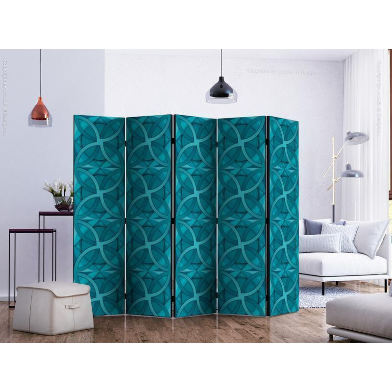 128,00 € Room Divider - Geometric Turquoise II