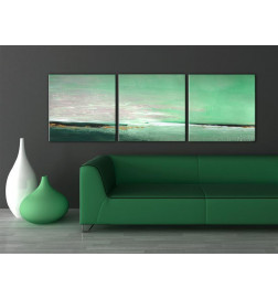 pictură abstract orizont verde Arredalacasa cm. 150x50
