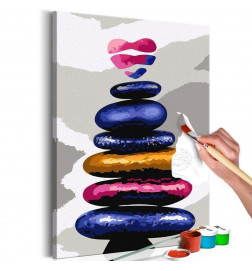 DIY canvas painting - Colored Pebbles