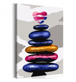 DIY canvas painting - Colored Pebbles