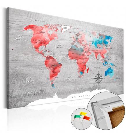 68,00 € Decorative Pinboard - Red Roam [Cork Map]