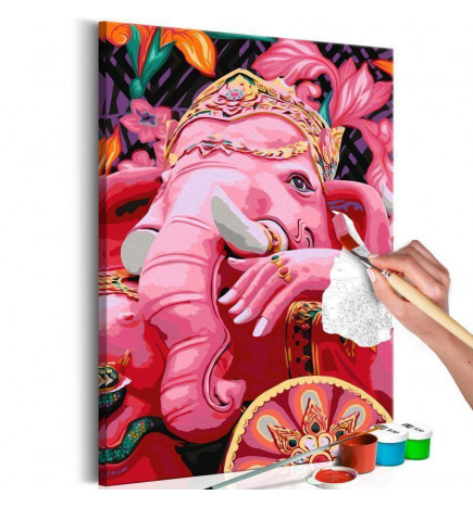 DIY-paneeli, jossa on vaaleanpunainen elefantti, 40x60 ARREDALACASA