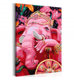 DIY-paneeli, jossa on vaaleanpunainen elefantti, 40x60 ARREDALACASA