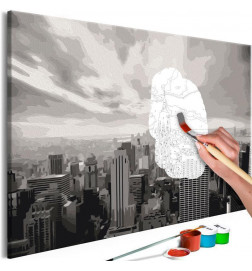 DIY canvas painting - Grey New York
