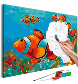 Cuadro para colorear - Gold Fishes
