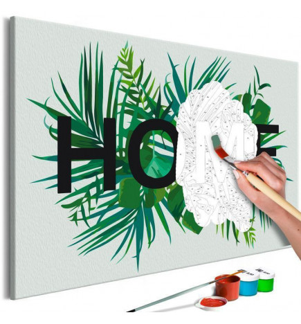 DIY canvas painting - Home on the Leaves