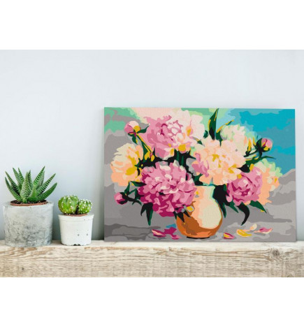 DIY canvas painting - Flowers in Vase