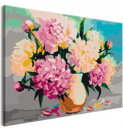 DIY canvas painting - Flowers in Vase