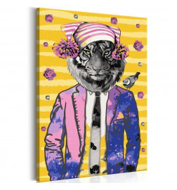 Quadro pintado por você - Tiger in Hat