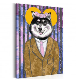 Cuadro para colorear - Dog in Suit