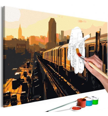 DIY foto met een trein in New York cm. 60x40 Arredalacasa