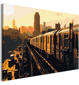 Naredi sam slikanje z vlakom v New Yorku cm. 60x40 Opremite svoj dom