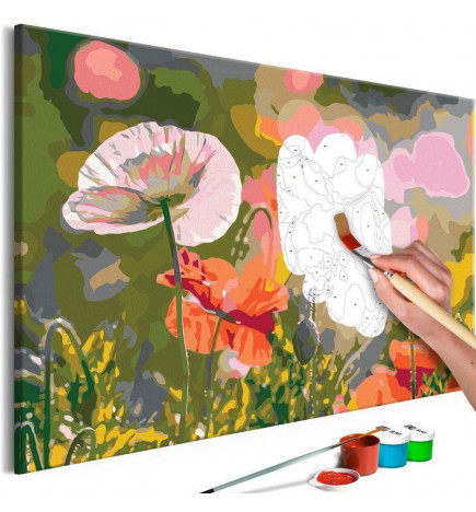 DIY panel met bloemen in een veld cm 60x40 Arredalacasa