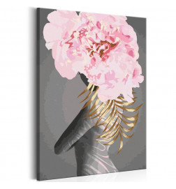 DIY glezna ar kailu meiteni ar ziediem cm. 40x60